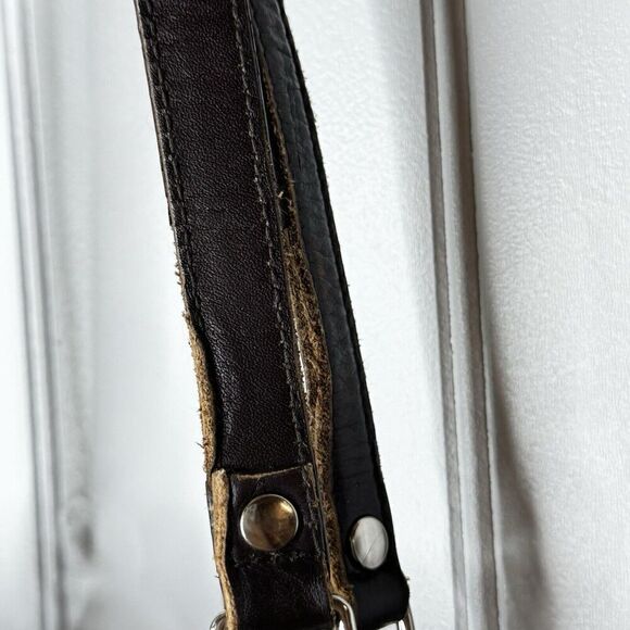 Vintage Ralph Lauren Houndstooth Tan Brown Leather Tote Shoulder Bag RLL Y2K - Picture 6 of 16